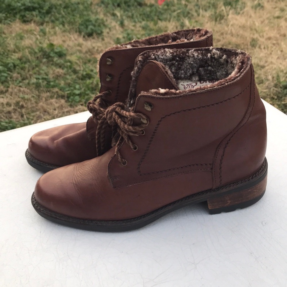 Draper of Glastonbury leather and wool boots